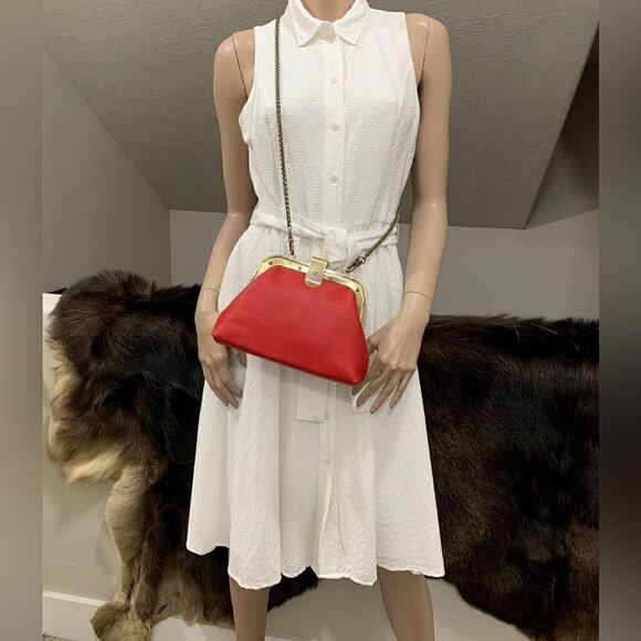 Handmade Genuine Premium Pebble Leathe Push-Lock Clutch/Shoulder Bag/Crossbody - Picture 6 of 16